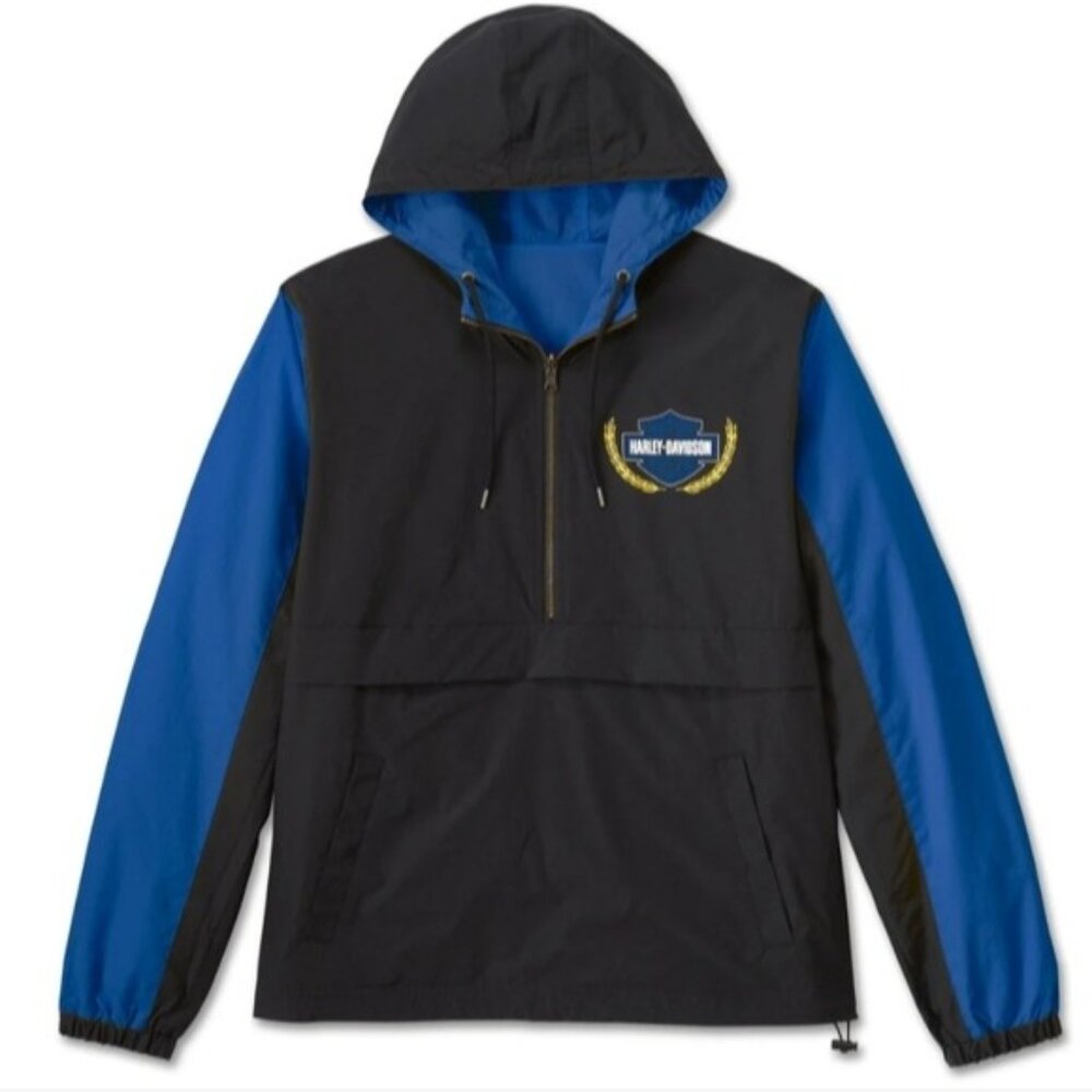 Harley-Davidson Black and Blue Racing Hoodie Men 3XL Reversible 012026 - Picture 2 of 10